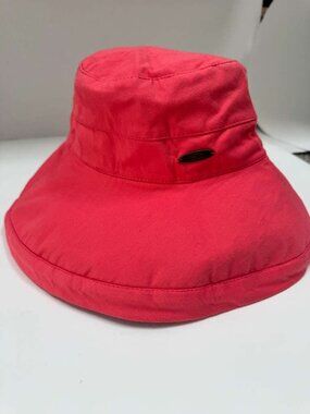 Panama Jack Pink Bucket Hat One Size Cotton Wide Brim Sun Hat